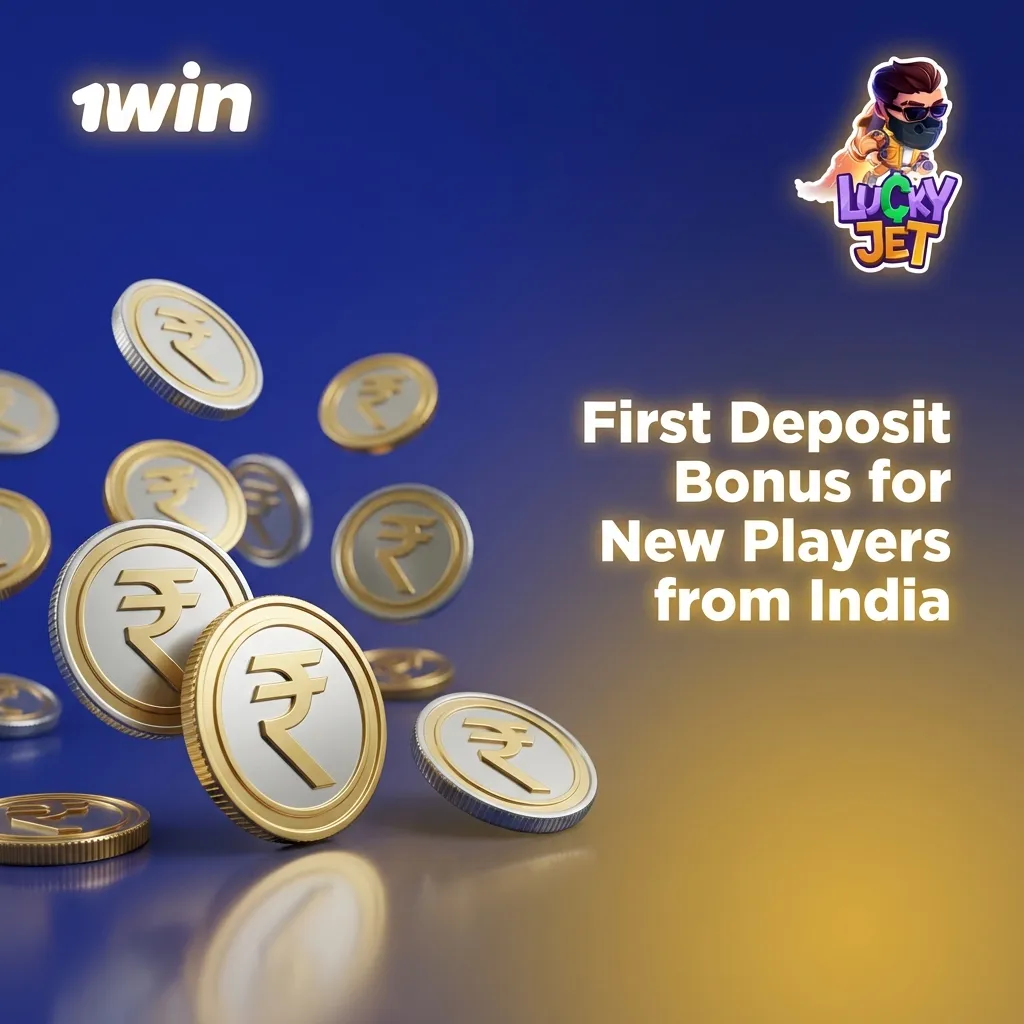 Colorful banner promoting 500% first deposit bonus up to ₹75,000 for new Indian players on Lucky Jet and casino games