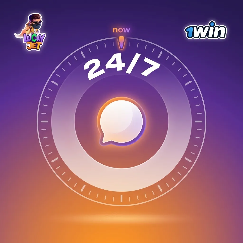 Illustration of a user chatting with 1win live support on a laptop and phone, highlighting 24/7 help for Indian players