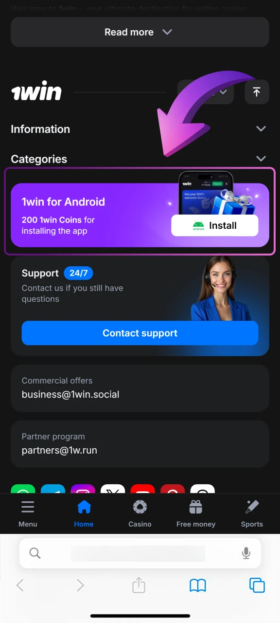 Go to the Mobile App Section.