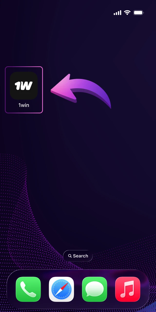 Open 1win app and Log In.