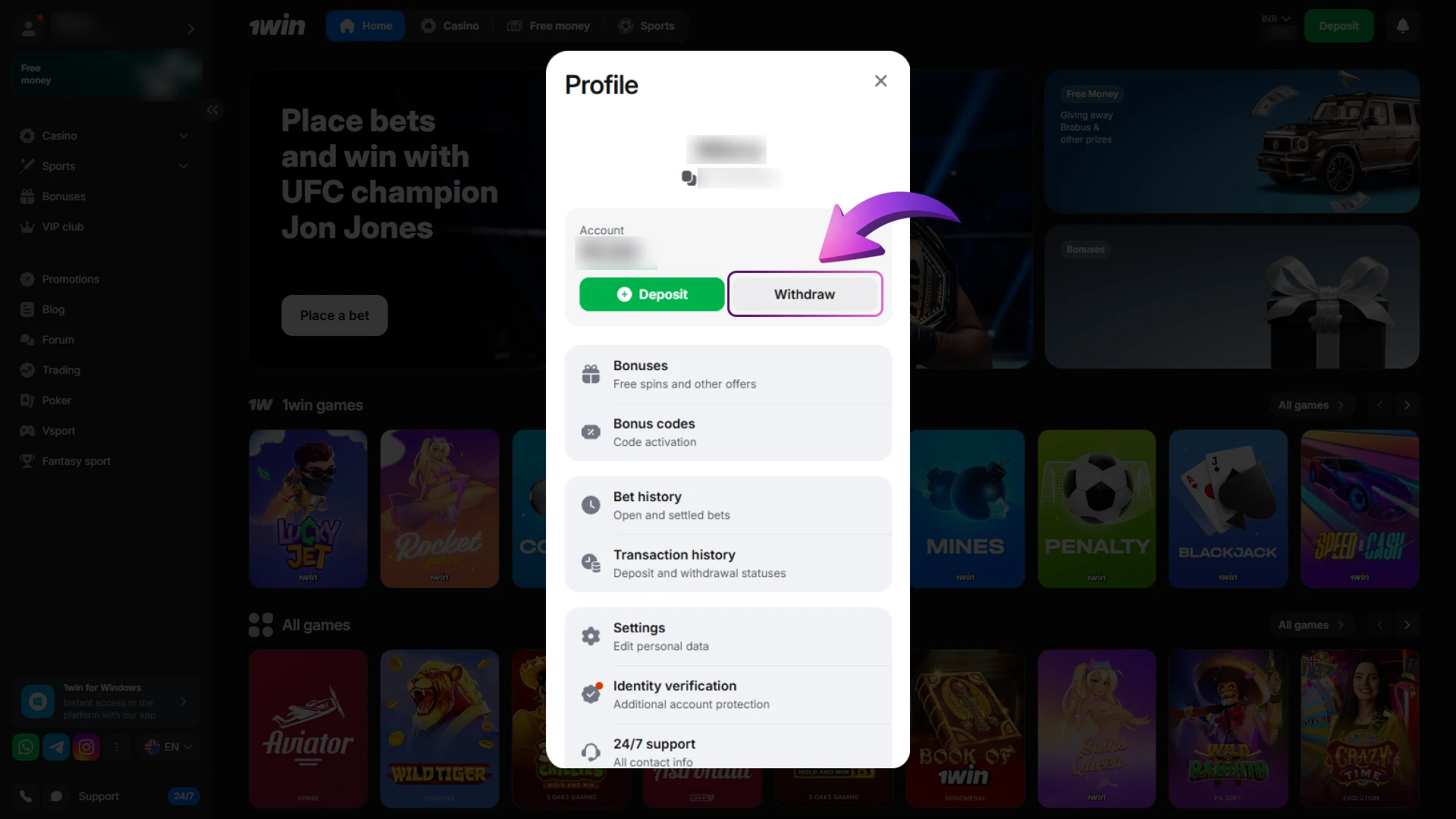 Withdraw Your Winnings.