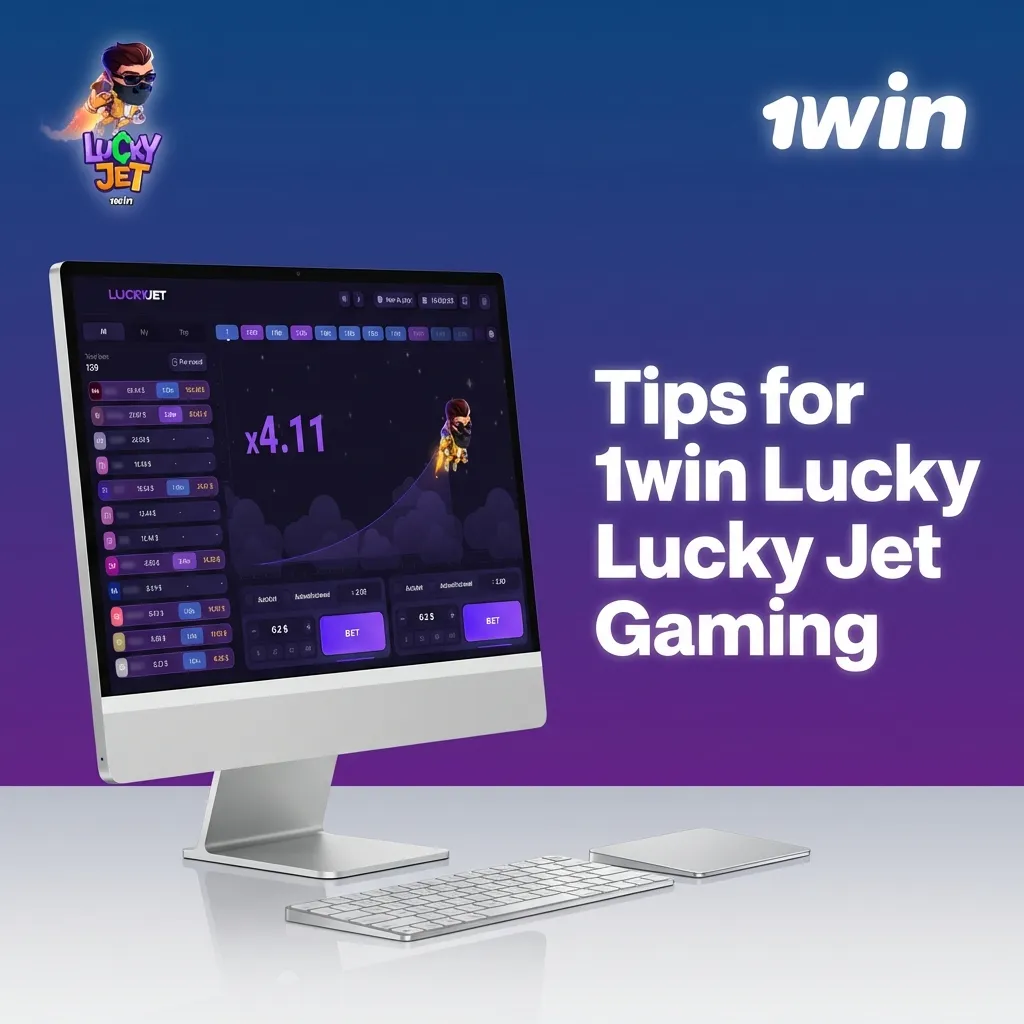 Guide screen for 1win Lucky Jet tips, showing advice on timing cashouts, bankroll control, and practice in demo mode.